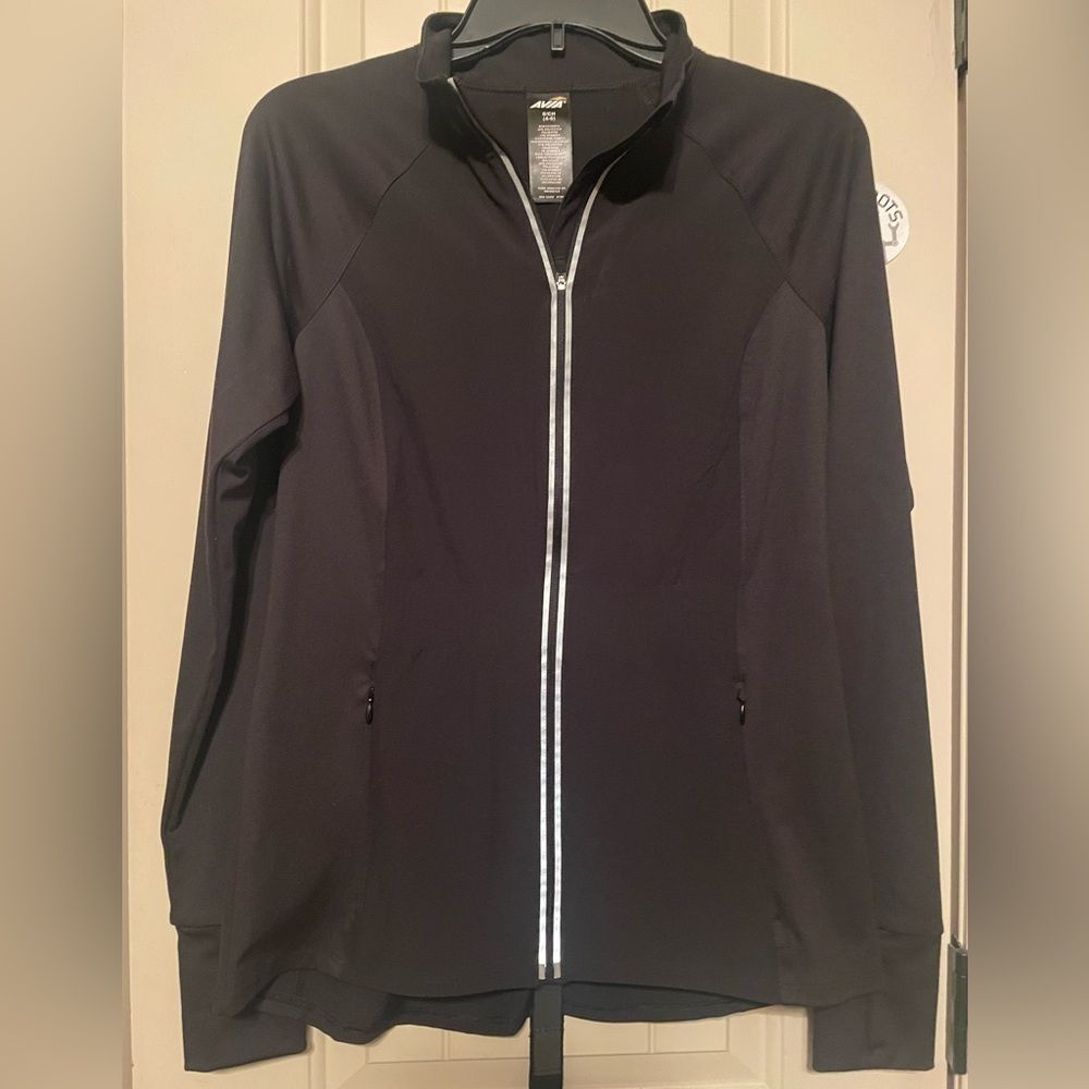 Avia Athletic Performance Jacket Womens Size Small 4-6 full zip fitted black